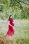 Schwangerschaftsfotos Kleid Rot